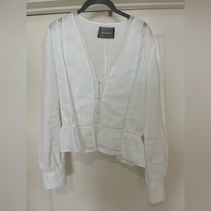 White linen Reformation shirt size L